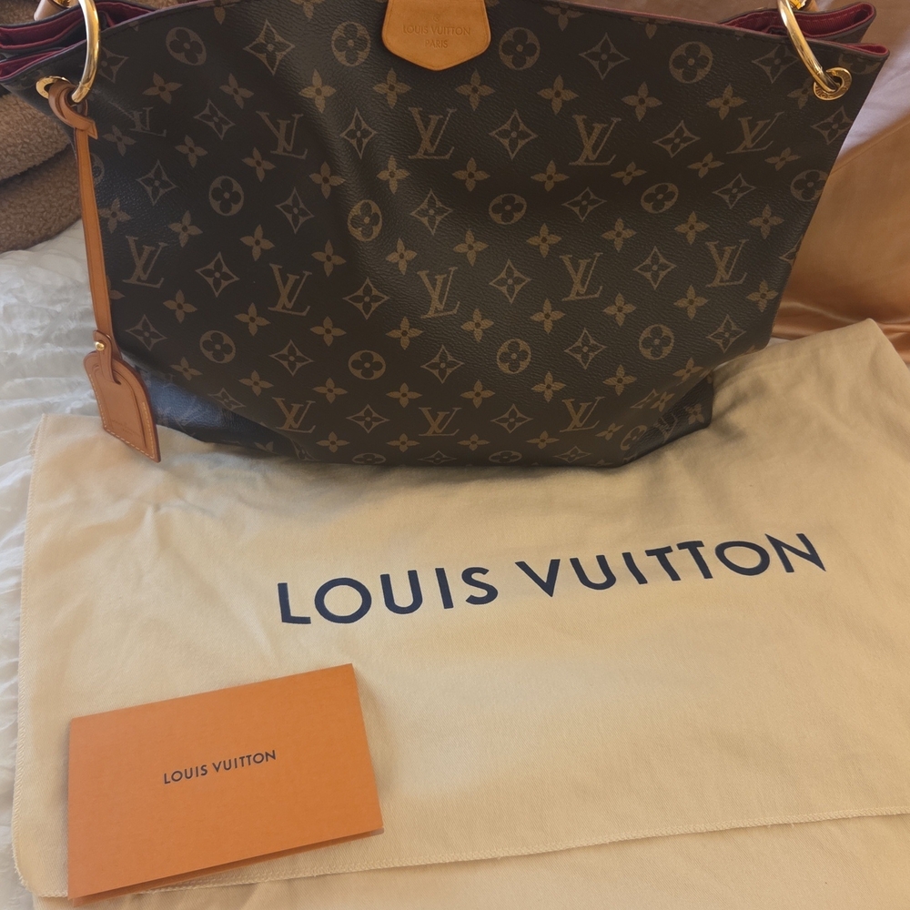 AUTHENTIC LOUIS VUITTON Classic Monogram in Brown and Tan GRACEFUL MM